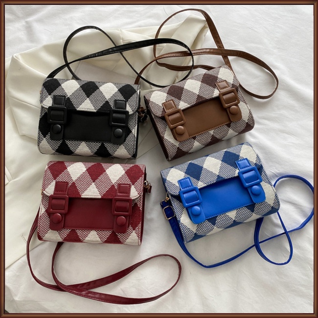 Túi Da Đeo Chéo Hình Vuông Nhỏ Có Nắp Đậy Khóa Nam Châm Thời Trang Cho Nữ