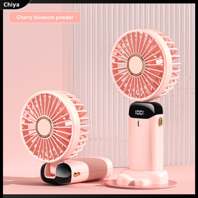 Quạt Làm Mát Usb Cầm Tay / Đeo Cổ Có Màn Hình Led Kỹ Thuật Số Có Thể Gấp Gọn Tiện Dụng