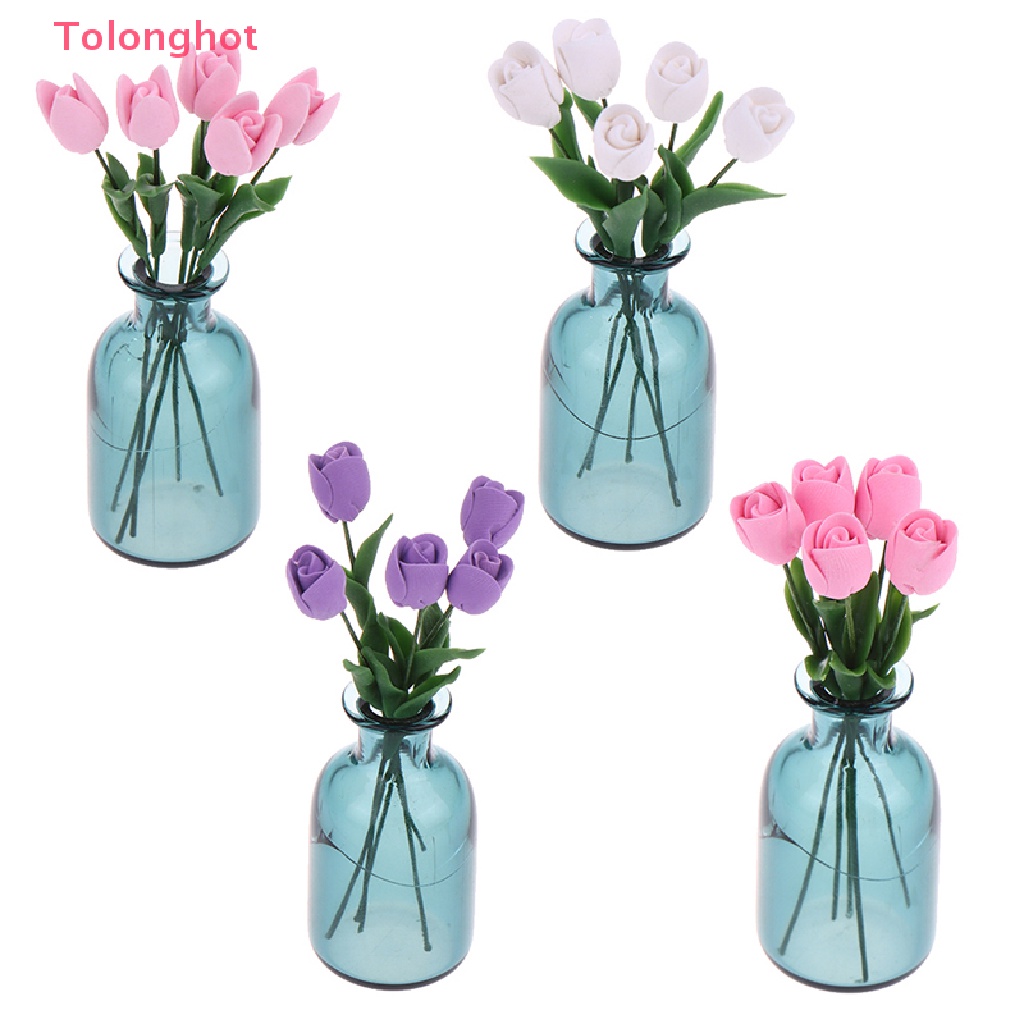 Set 5 Mô Hình Hoa Tulip Trang Trí Nhà Búp Bê Tỉ Lệ 1: 12