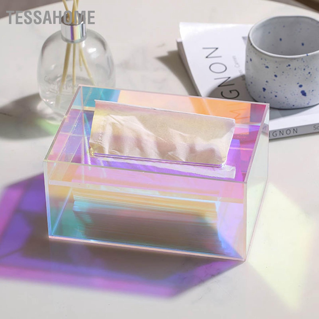 TessaHome Hộp đựng khăn giấy lưu trữ acrylic Dung lượng lớn ăn cho phòng khách vệ sinh