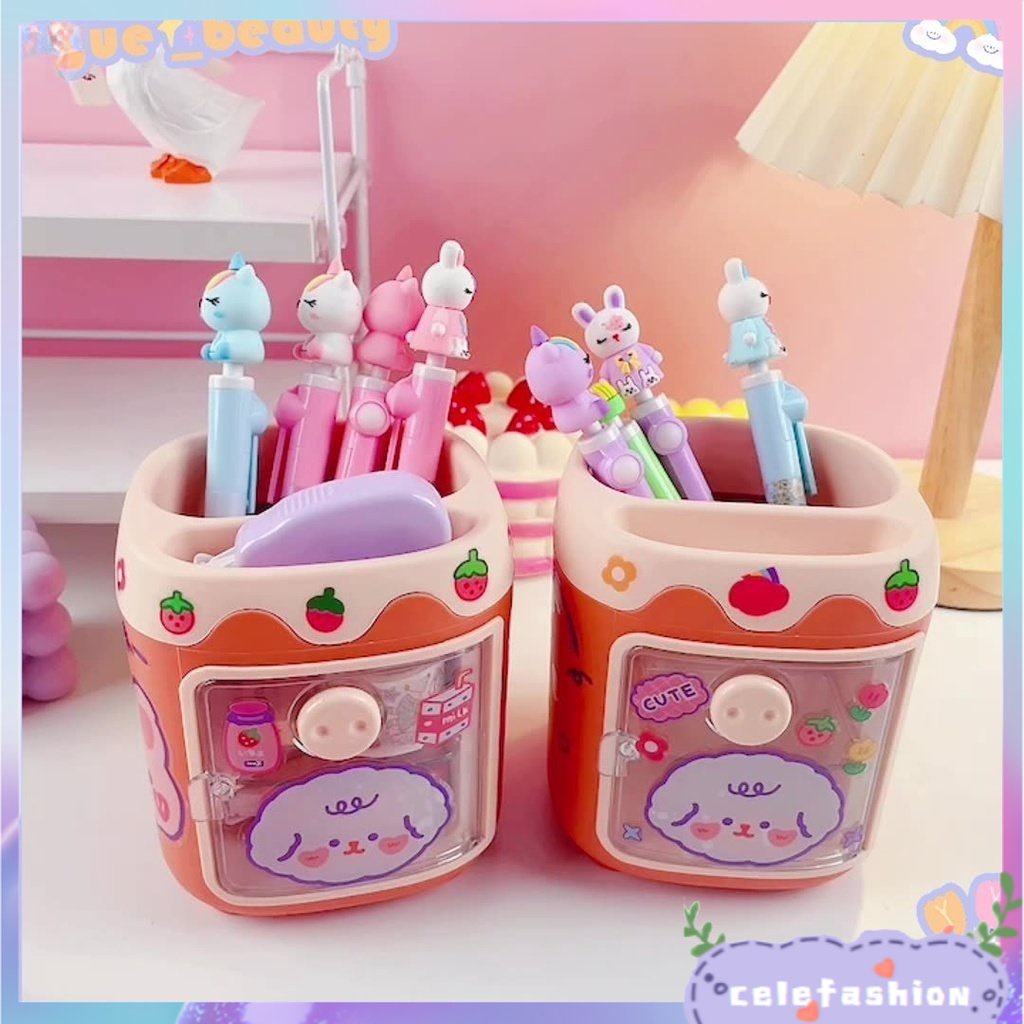 Hộp Đựng Bút Để Bàn Đa Năng Họa Tiết Hoạt Hình Dễ Thương