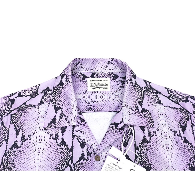 Wa-cko- Áo Sơ Mi Wacko Maria 22ss Python 88- Python Hở Cổ Thời Trang Cổ Điển Cho Nam Và Nữ Whgujtrtjhserdfh