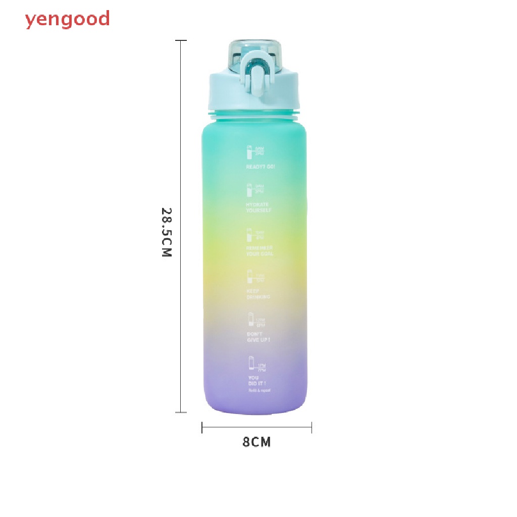(YGD) Bình Nước Nhựa Dung Tích Lớn Màu gradient Đơn Giản Thời Trang