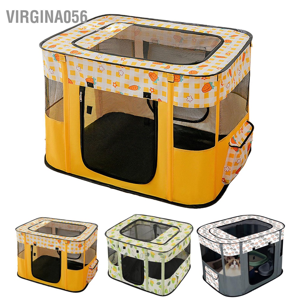 Virgina056 Nhà cho mèo có thể gập lại Cửa sổ trời tháo rời Phòng giao hàng thoáng khí Chuồng chó đồ dùng thú cưng