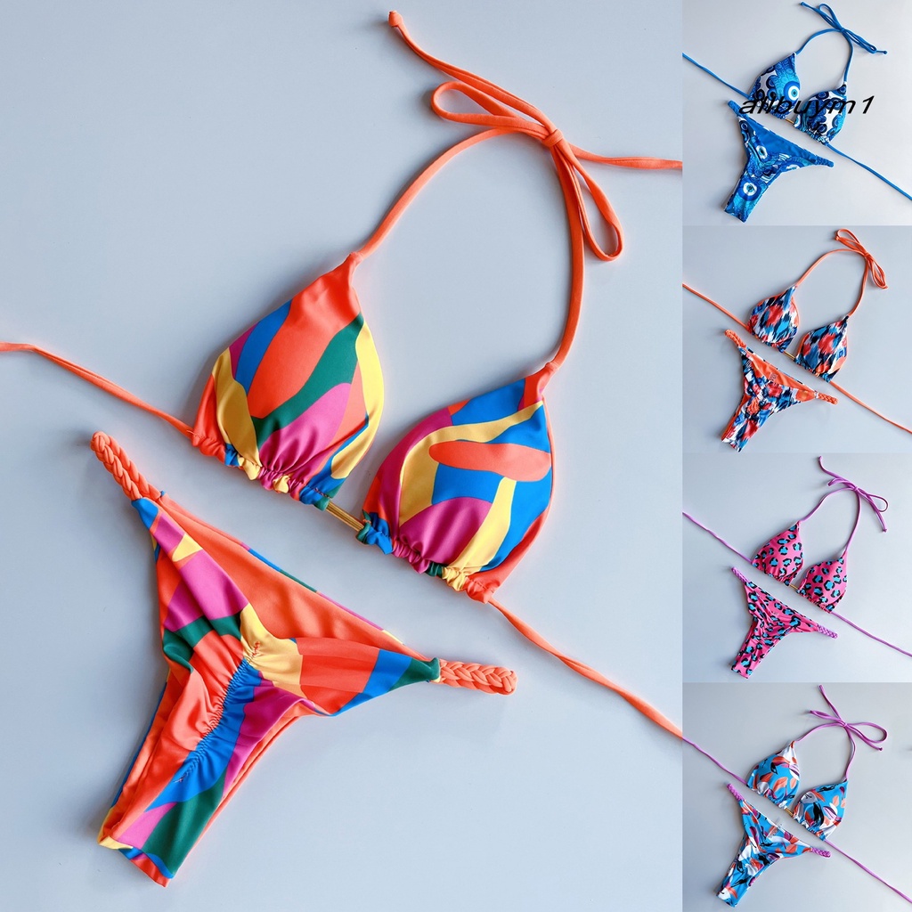 1 Bộ Bikini Có Mút Đệm Họa Tiết Da Báo Thời Trang Dành Cho Nữ