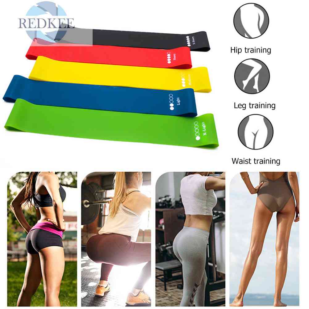 Set 5 Dây Đai Co Giãn Bằng TPE Dùng Để Tập Yoga / Thể Hình