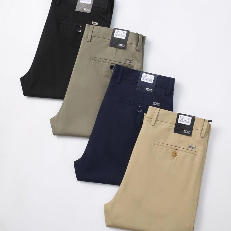 QOEI BOSS 2023 spring and summer new casual pants men's middle-aged Business straight loose thin work pants