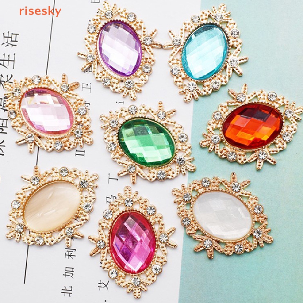 Nút Pha Lê Cabochons 25mm Trang Trí Điện Thoại Đám Cưới DIY