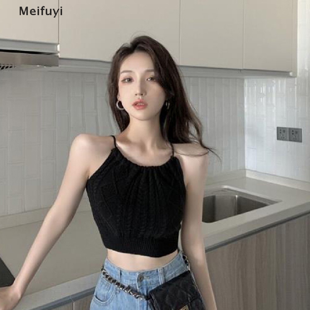 Áo Dệt Kim Hai Dây Dáng Ôm Hở Lưng Quyến Rũ Thời Trang Mùa Hè Cho Nữ