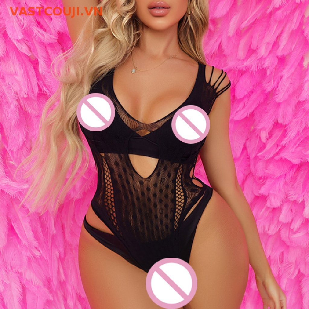 Đầm Lưới Màu Trơn Họa Tiết Chấm Bi Gợi Cảm Cho Nữ