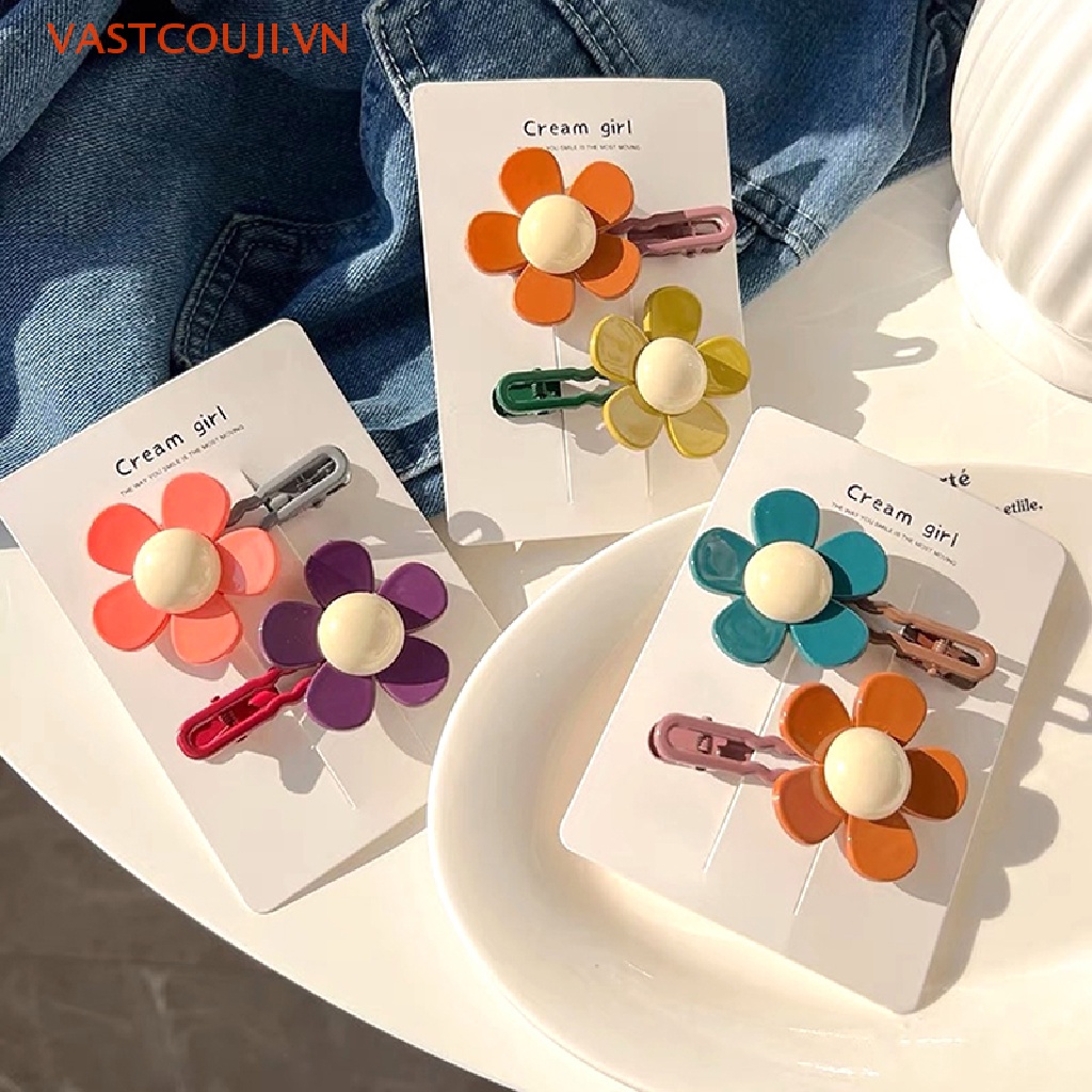 Kẹp Tóc Hình Hoa Nhiều Màu Sắc Ngọt Ngào Cho Nữ