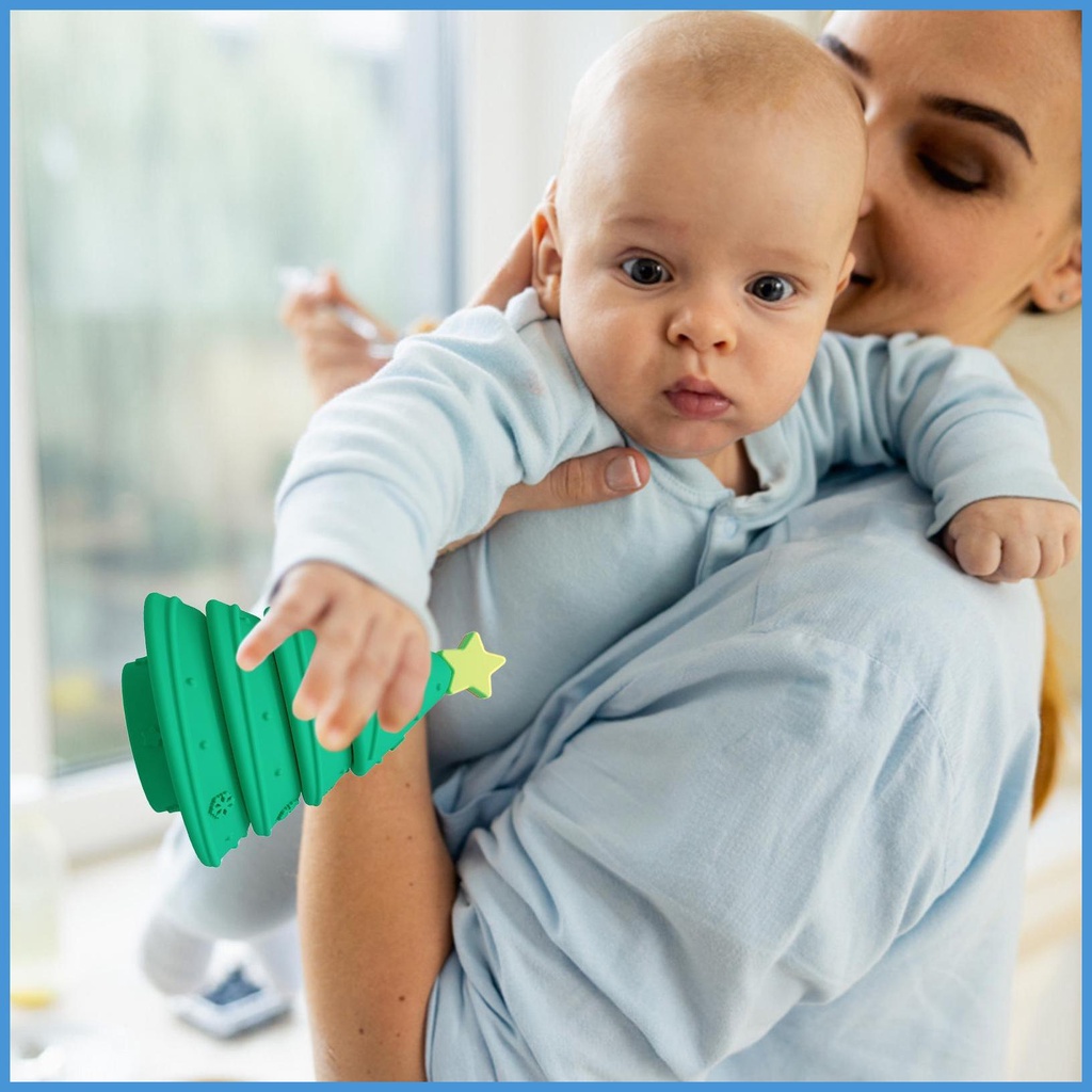 Đồ Chơi Tháp Xếp Chồng Lên Nhau Cây Thông Giáng Sinh Montessori Cho Bé Mọc Răng Kết Hợp Bàn Tay Mắt luvn luvn