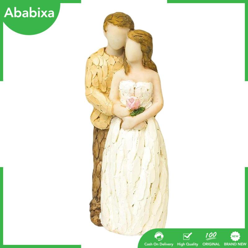 Mô Hình Cặp Đôi Cô Dâu Chú Rể Bằng Nhựa Resin Trang Trí Bánh Cưới Lãng Mạn Cao Cấp