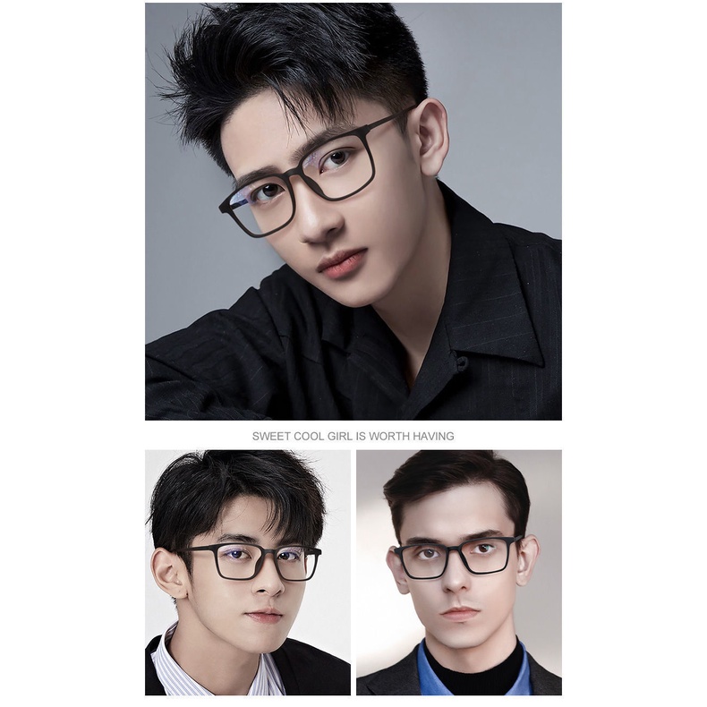 Kính Mát Gọng TR Siêu Nhẹ Chống Ánh Sáng Xanh Phong Cách Hàn Quốc Thời Trang Cho Nam Và Nữ