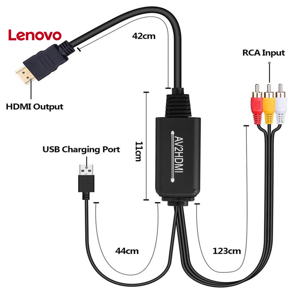 Bộ Chuyển Đổi Âm Thanh / Hình Hoa Hướng Dương ABS 3 RCA Sang HDMI 1080P