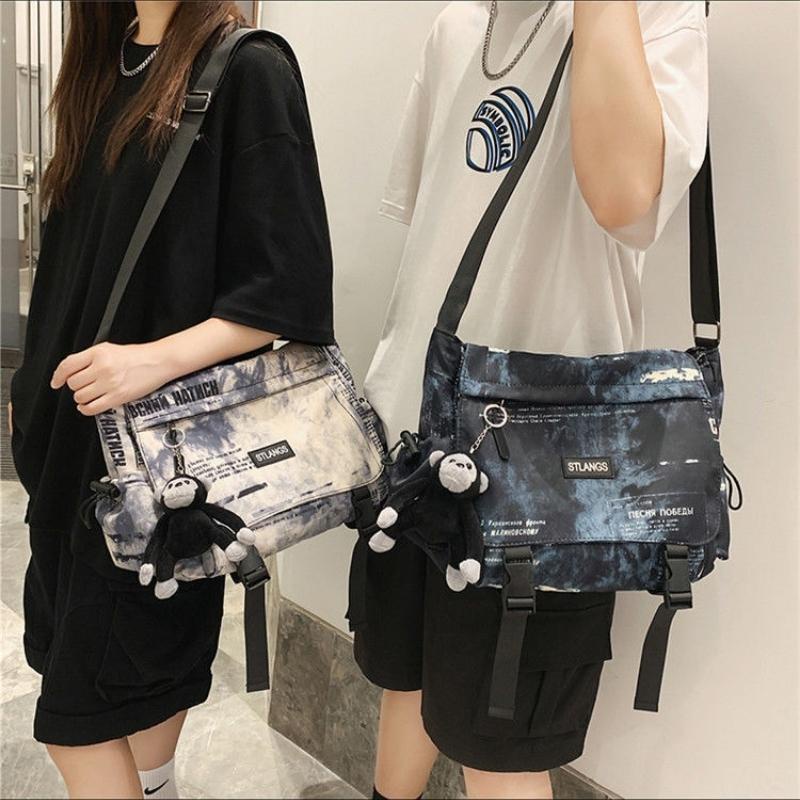 Túi đeo chéo nam nữ đi học đi chơi vải canvas size to, túi ulzzang đeo vai unisex thời trang rẻ đẹp OLUKA TĐV075