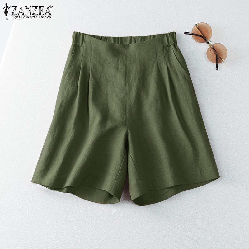 Quần short nữ ZANZEA lưng cao thời trang đường phố