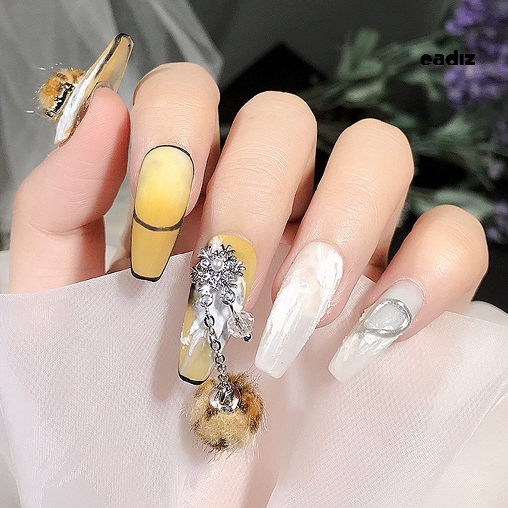 Bộ Phụ Kiện Trang Trí Móng Tay Nghệ Thuật Hình Bông Tuyết Ba Chiều Lấp Lánh Chống Rơi DIY