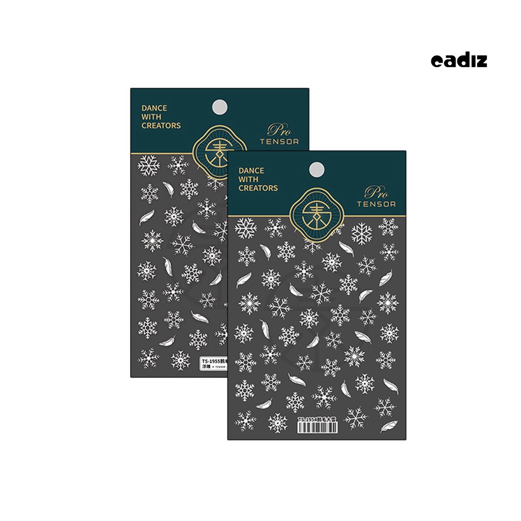 Miếng Dán Trang Trí Móng Tay 5D Hình Bông Tuyết / Lông Vũ Siêu Mỏng Chống Rơi