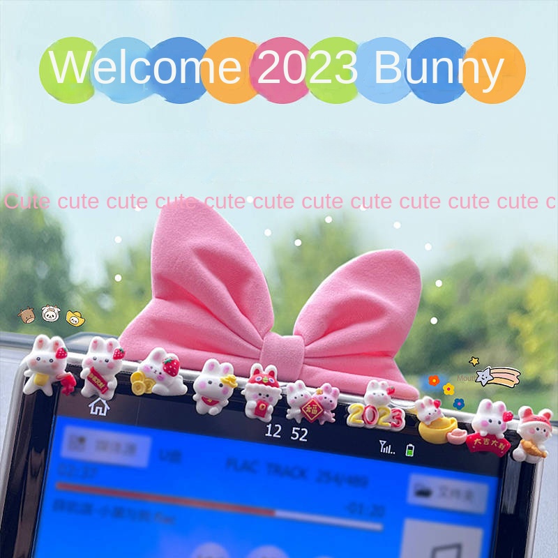 Car Interior Decoration Ornament Automobile Hanging Ornament Dashboard Display Screen Auspicious Rabbit Car Accessories Small Animal Doll 1sFb