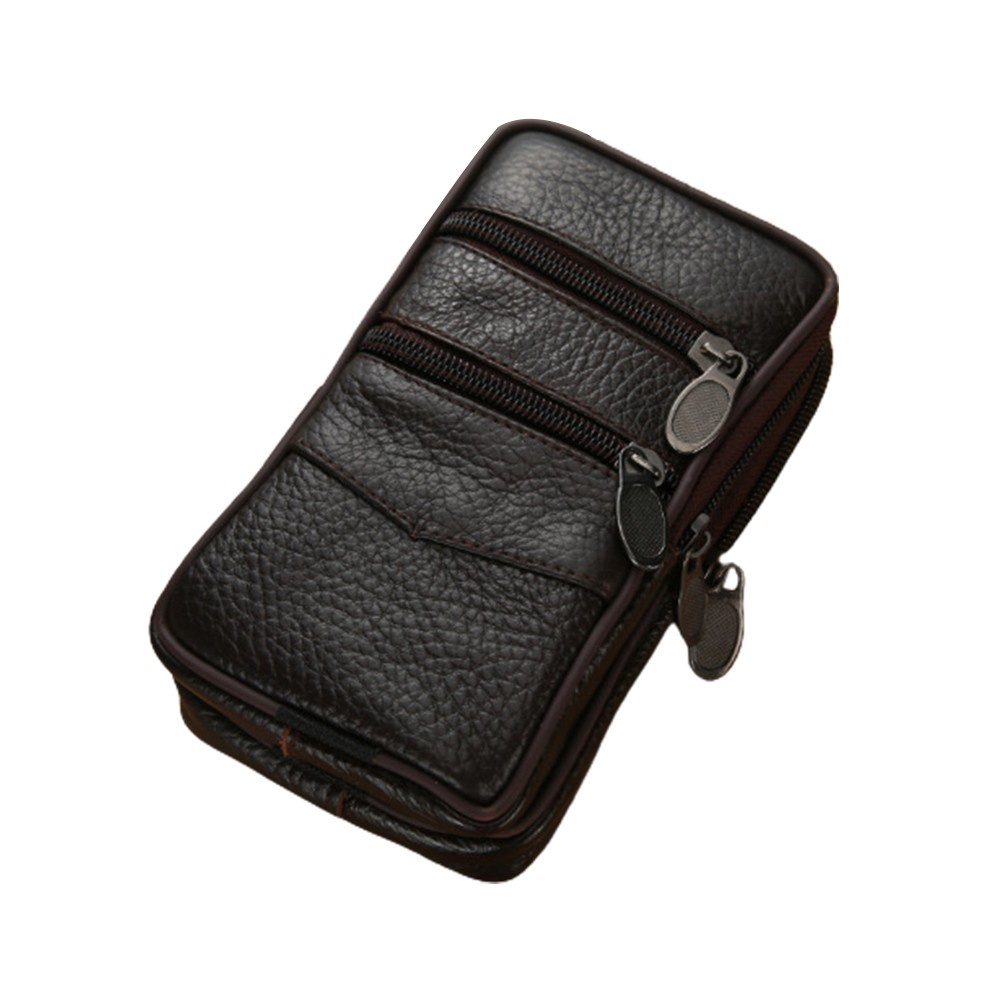 Túi Da PU Đeo Hông Đựng Điện Thoại / Thẻ Có Khóa Kéo Phong Cách Retro Cho Nam Giá Đỡ