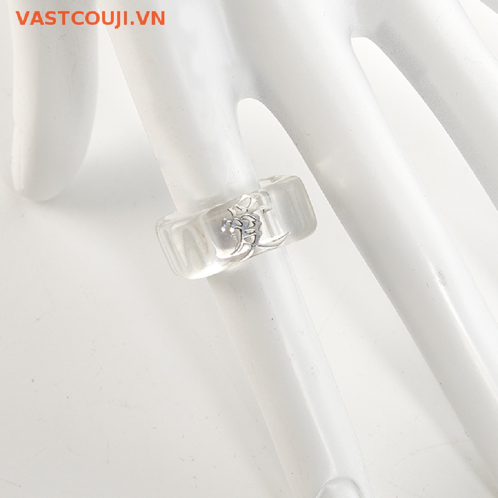 Nhẫn Nhựa Trong Suốt Phong Cách Vintage Hàn Quốc Cho Nữ