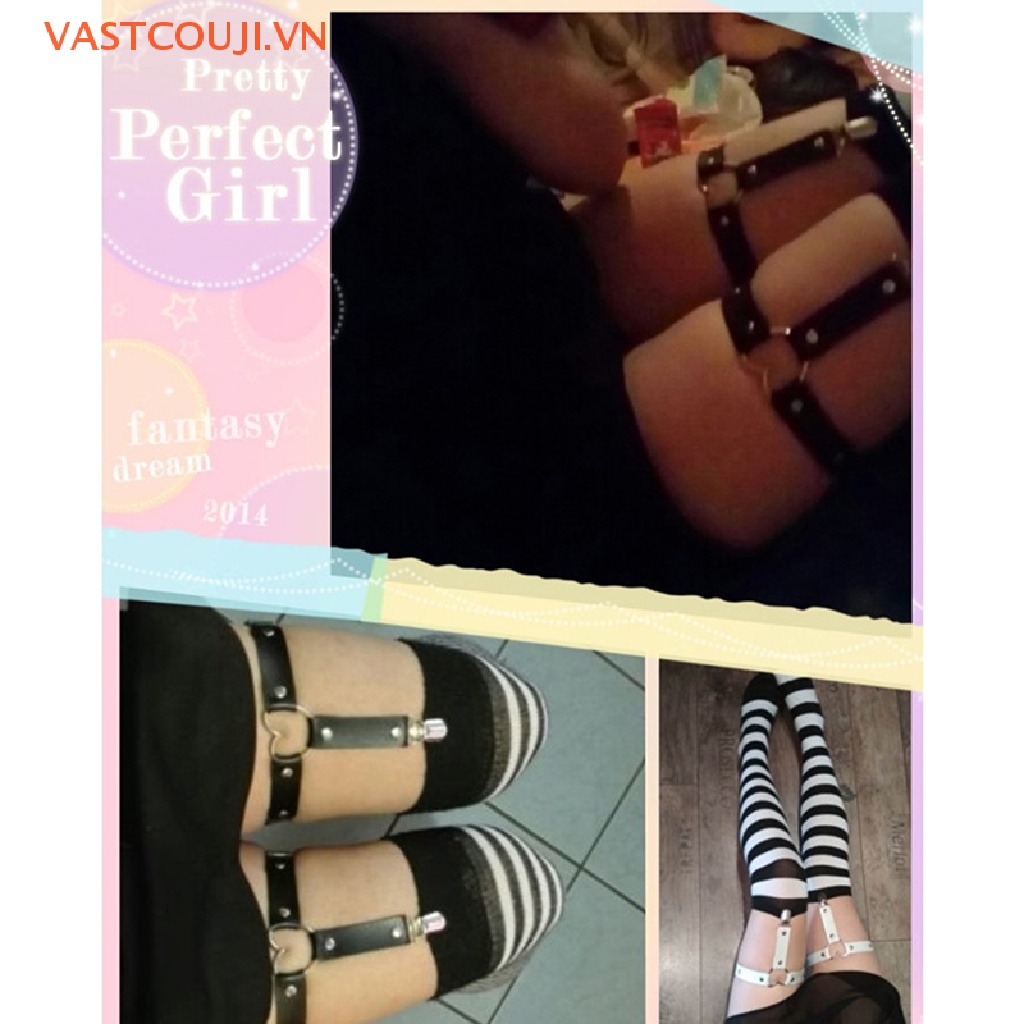 1 Vòng Đeo Đùi Bằng Da PU Co Giãn Gợi Cảm Phong Cách Punk Goth