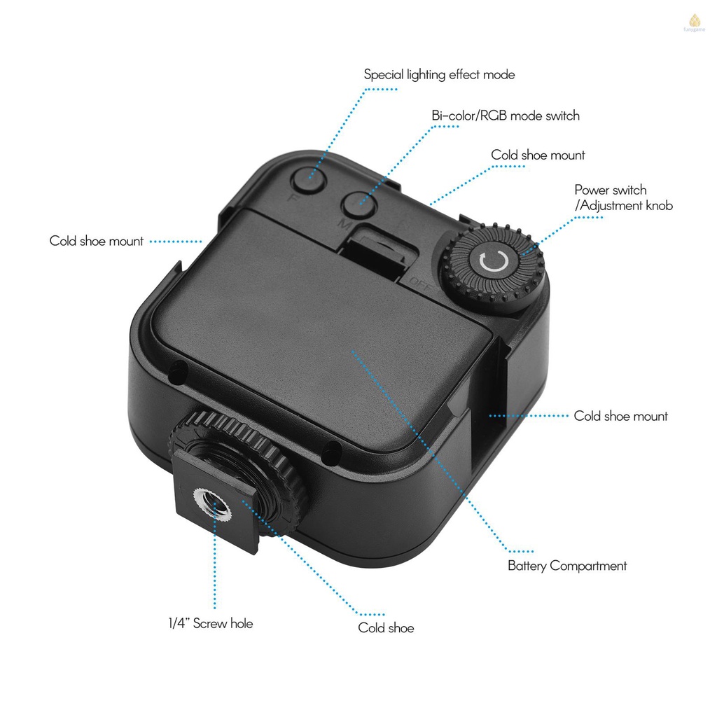 Đèn LED Mini Hỗ Trợ Chụp Ảnh Màu Sắc 3000K-6500K 1 / 4 I