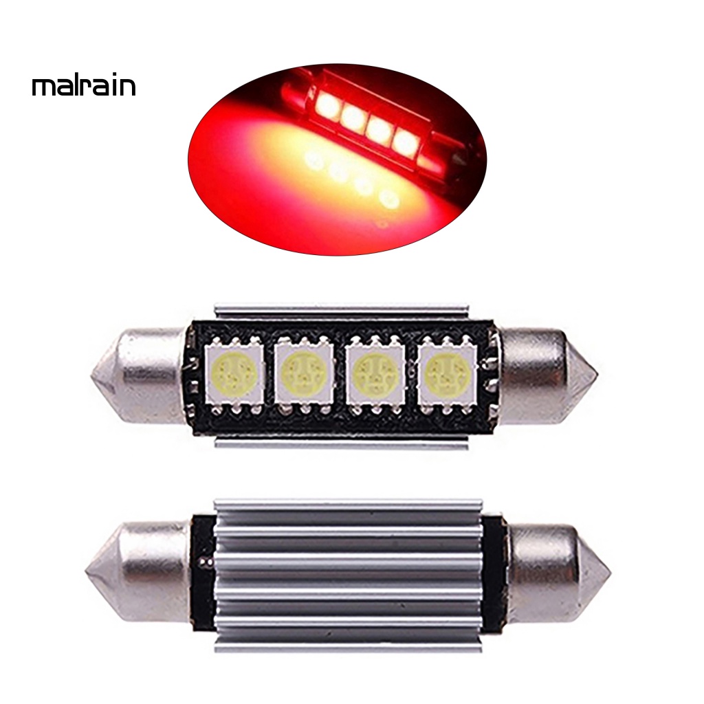 1 Cặp Đèn LED 41mm 42mm 5050 4SMD Ánh Sáng Trắng Cao Cấp Cho Xe Ô Tô