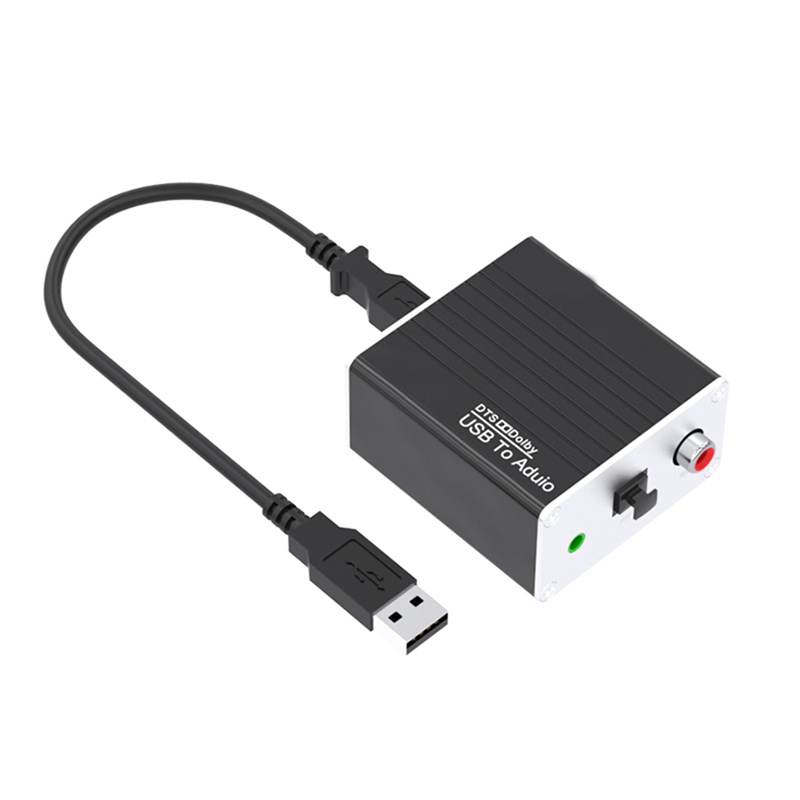Bộ chuyển đổi USB sang âm thanh Card âm thanh PC cho PS5 sang 3.5mm Loa AUX Bộ chuyển đổi sợi quang Đồng trục DTS Dolby 5.1 Mã nguồn