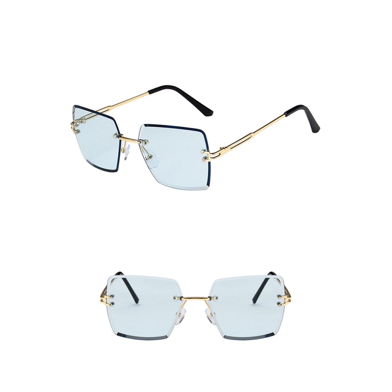 (AIMURUSI) COD Kính Râm Không Viền Kim Loại Không Viền Phong Cách Âu Mỹ Hợp Thời Trang