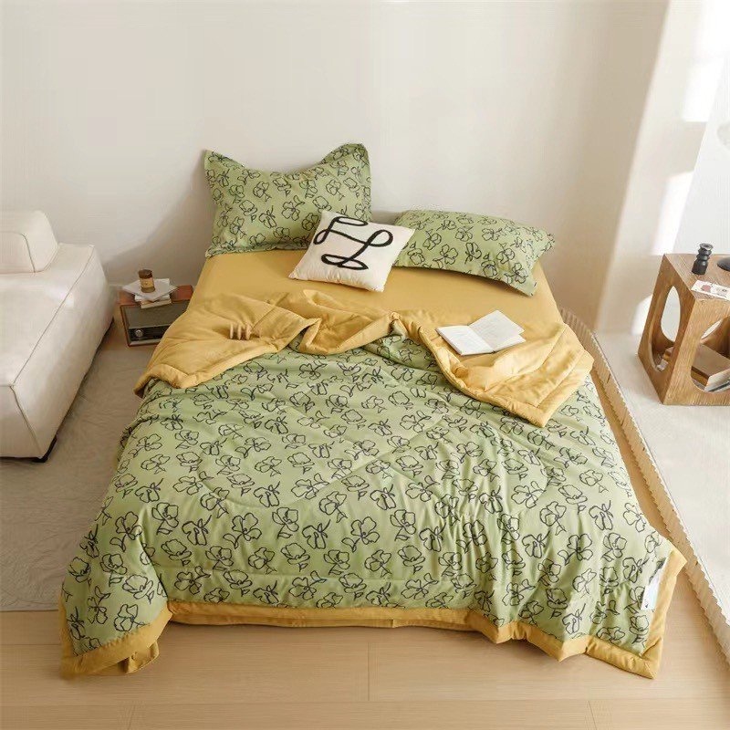 Bộ chăn ga gối Cotton Đũi VIE HOME - Bedding mềm mát nhiều họa tiết đẹp Drap nhiều kích thước bọc nệm M4,m6,M8