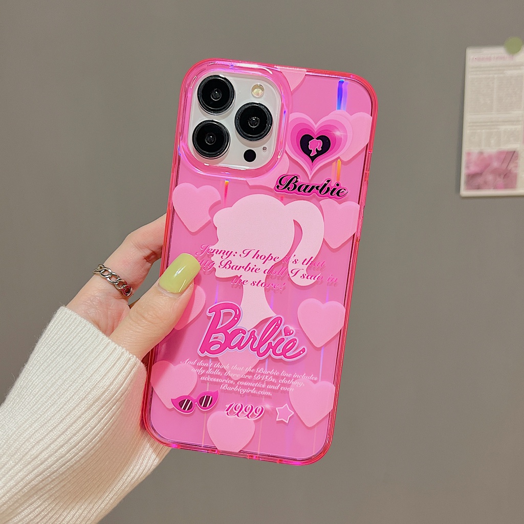 Ốp Điện Thoại Trong Suốt Họa Tiết Hoạt Hình Barbie Cho iPhone 14 13 12 11 Pro Max