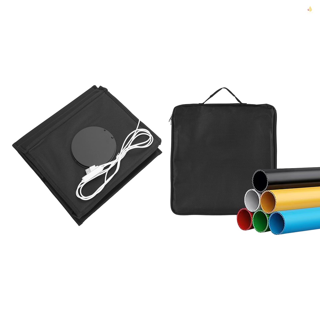 Lều Chụp Ảnh Mini 40 X 40cm / 15.7 X 15.7inch Kèm 6 Phông Nền Chuyên Dụng Cho Studio