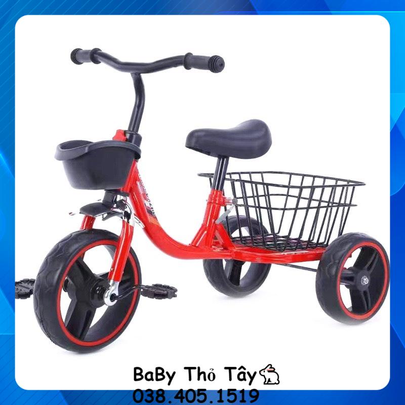 Xe đạp 3 bánh, xe đạp trẻ em có giỏ đồ lớn đằng sau đủ màu cho bé