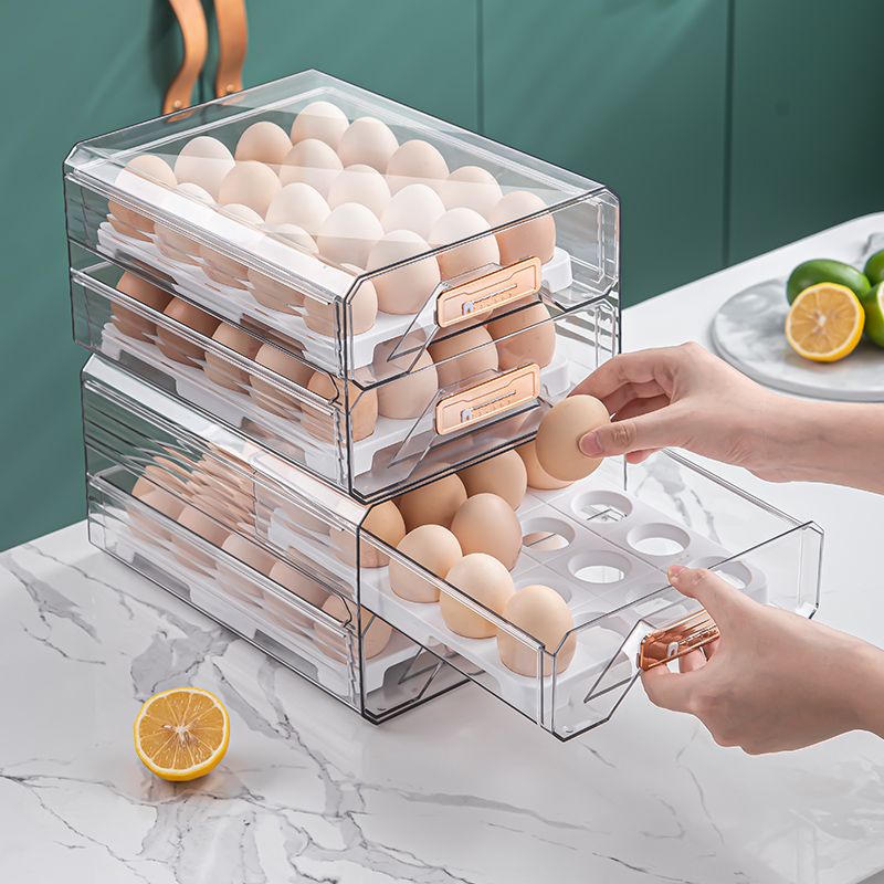 Hộp đựng trứng ngăn kéo nhiều lớp hộp lưu trữ tủ lạnh nhà bếp