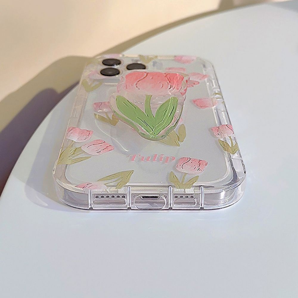 Ốp Điện Thoại TPU Mềm Chống Sốc Hình Hoa Tulip Cho IPhone 11 12 13 14 Pro Max