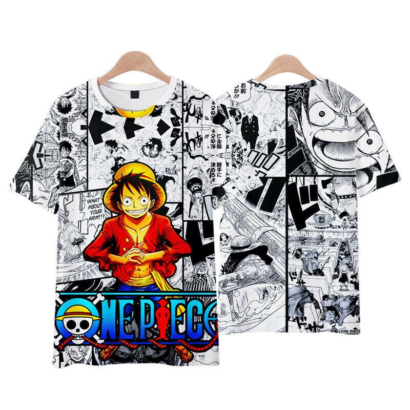 Áo Thun Nam In Hình Nhân Vật Luffy Zoro Portgas D Ace Trong Phim Hoạt Hình One Piece