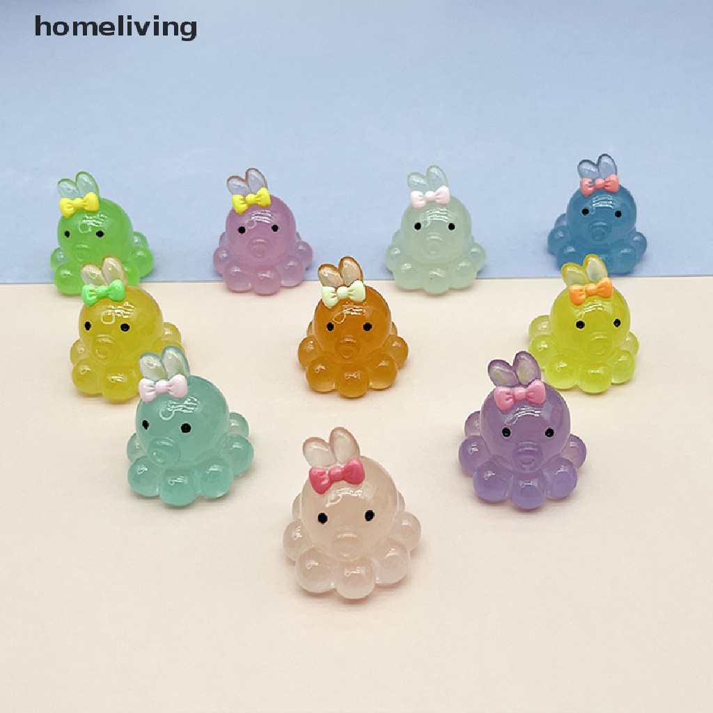 Bộ 2 Tượng Bạch Tuộc Mini Bằng Nhựa Phát Sáng Trang Trí Bảng Điều Khiển Xe Hơi