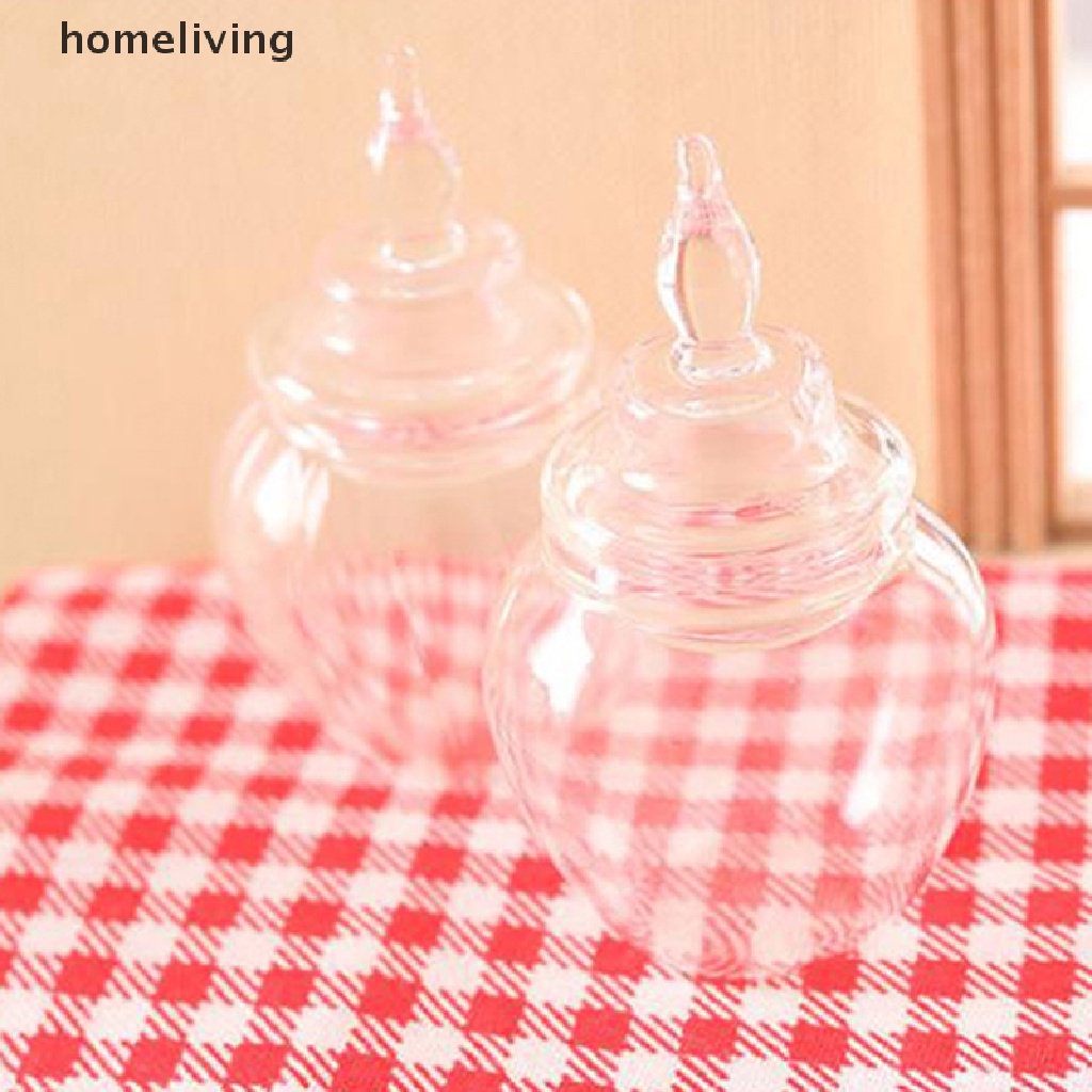 1 Hũ Thủy Tinh Mini Đựng Kẹo / Món Tráng Miệng Tỉ Lệ 1 / 12 Trang Trí Nhà Búp Bê