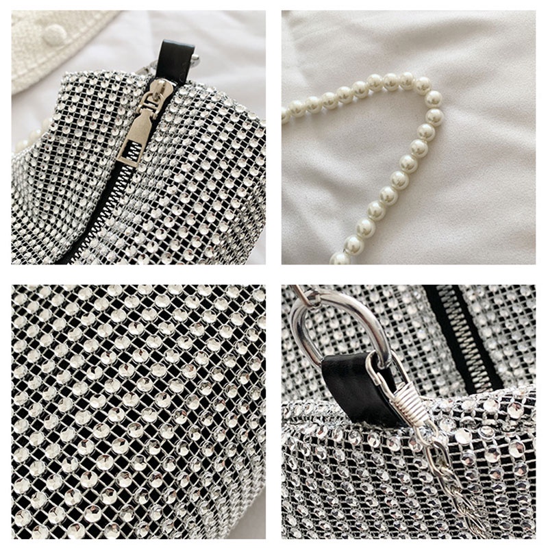 MISCHA Túi Đeo Chéo Đính Ngọc Trai Thời Trang Cho Nữ