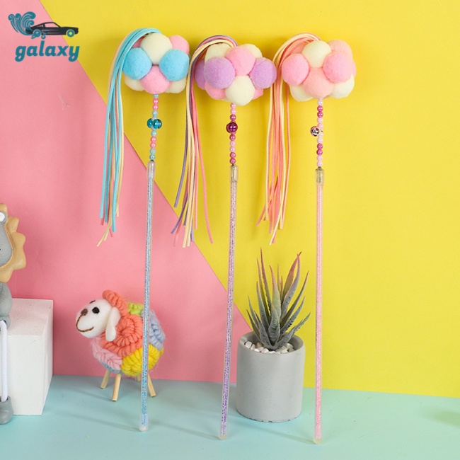 Gậy Trêu Mèo Hình galaxy Có Chuông Và Bóng Lông Tua Rua Giúp Giảm Căng Thẳng