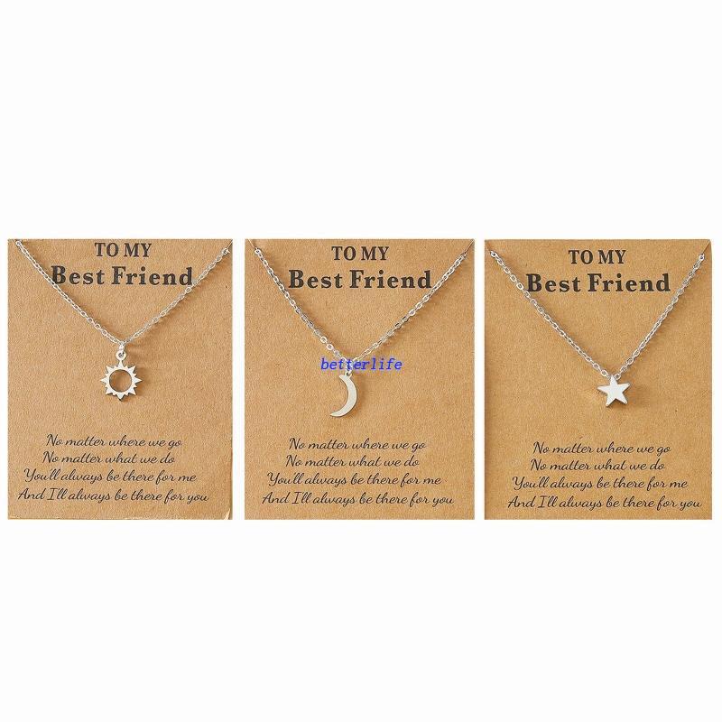 Bộ Vòng Cổ Choker Có Thể Điều Chỉnh Mặt Trời Mặt Trăng Ngôi Sao Cho Tình Bạn