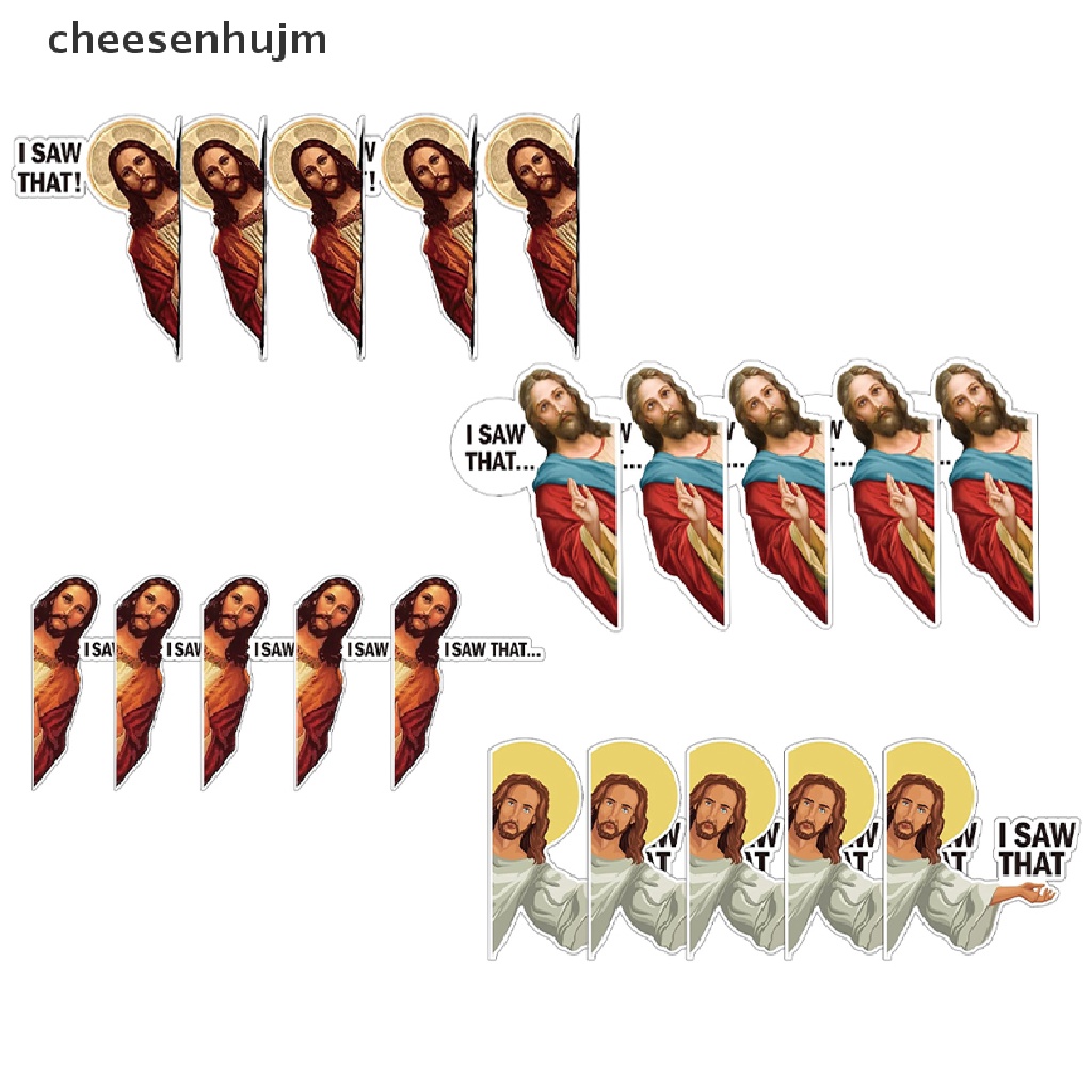 Bộ 10 Miếng Dán Jesus I Saw That Vinyl Chống Thấm Nước Trang Trí Laptop