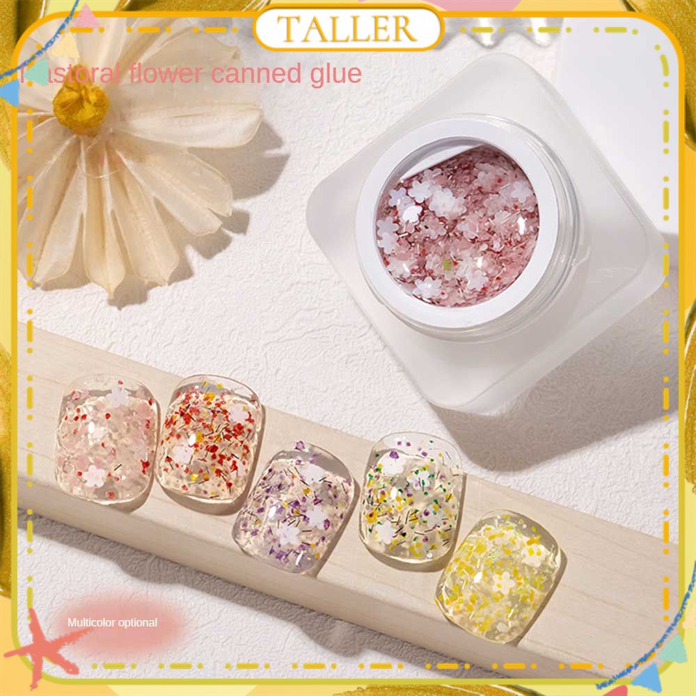 ✧Ready Stcok Miss Gooey Gel Sơn Móng Tay Đóng Hộp Hình Hoa Nhỏ Thấm Nước Đá Keo Quang Trị Liệu Xuân Hè Kim Sa Nghệ Thuật Làm Móng Cho Cửa Hàng Làm Móng Cao Hơn 8 Màu