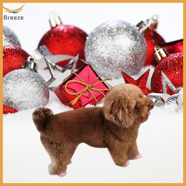 Bộ 4 Vỏ Bọc Giày Cao Su Chống Thấm Nước Có Thể Tái Sử Dụng Bảo Vệ Chân Chó