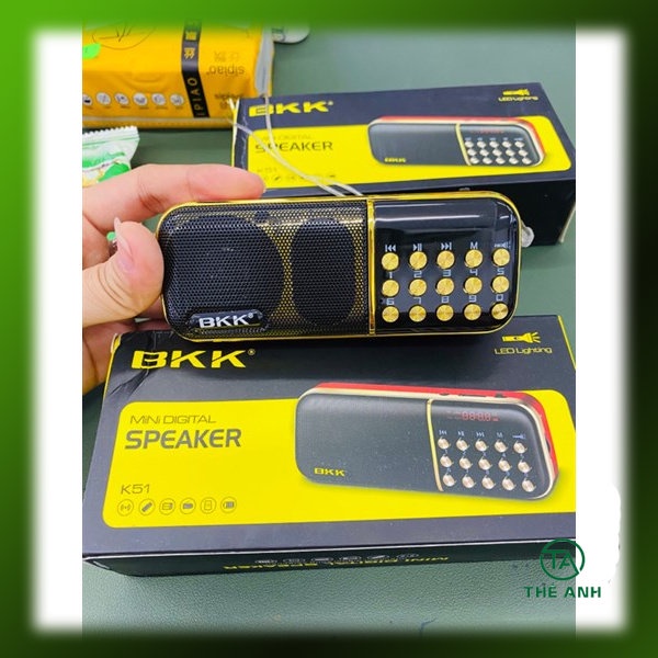 [ ẢNH THẬT ] Loa thẻ nhớ/USB BKK - K51, 2 pin, có đèn pin như hình