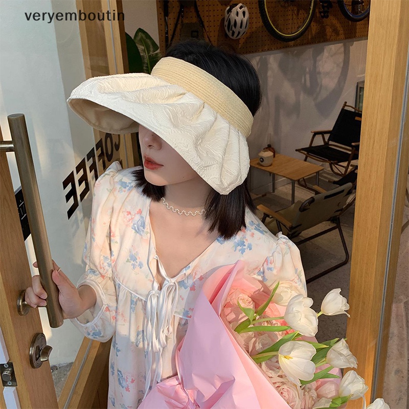 Mũ Chống Nắng Hai Mặt Hở Chóp Có Thể Gập Lại Hình Vỏ Sò Thời Trang Đi Biển Cho Nữ n