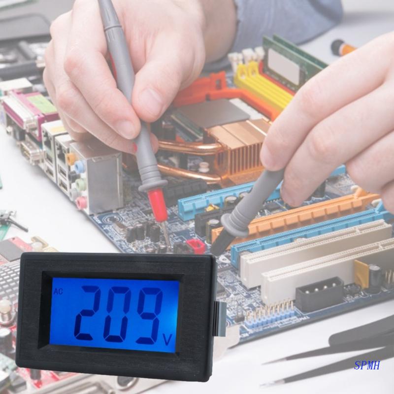 Vôn Kế Kỹ Thuật Số AC 70-500V Màn Hình LCD Chuyên Dụng Cho Xe Hơi