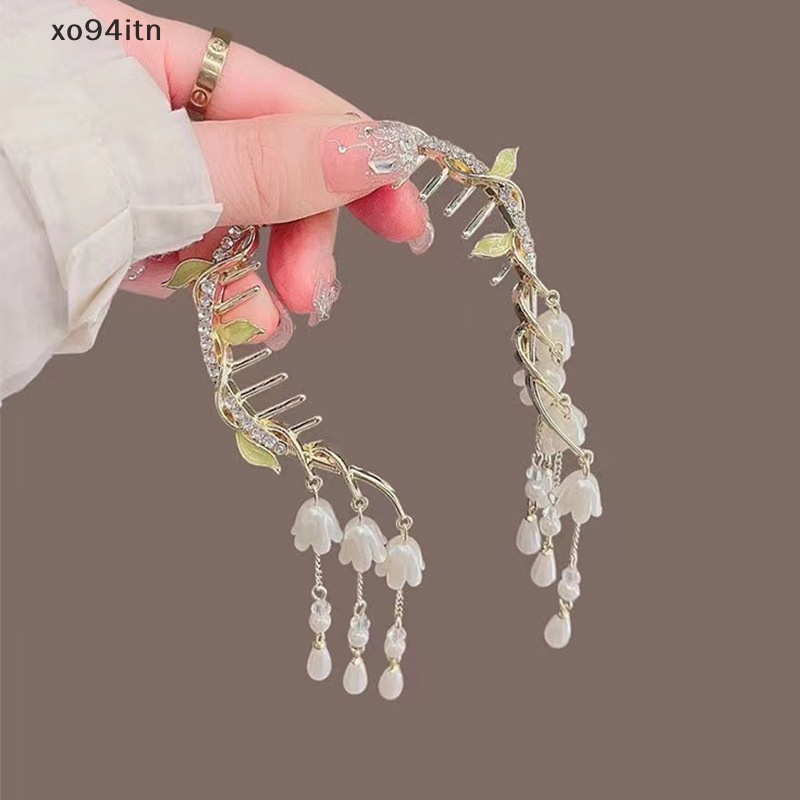 Kẹp Tóc Đuôi Ngựa Đính Đá Phối Tua Rua Kiểu Dáng Thanh Lịch Cho Nữ